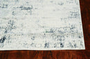 Rugs Silver Rug - 79" X 114" X 0.'25" Ivory Silver Polypropylene / Viscose Rug HomeRoots