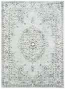Rugs Silver Rug - 90" x 114" x 0.13" Silver Viscose Area Rug HomeRoots