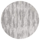 Rugs Silver Rug 94" x 94" x 0.39" Silver Polyester/Olefin Round Rug 7952 HomeRoots