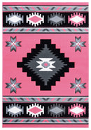 Rugs Stair Rug Runner - 22" x 32" x 0.53" Pink Olefin/Polypropylene Runner Rug HomeRoots