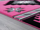 Rugs Stair Rug Runner - 22" x 32" x 0.53" Pink Olefin/Polypropylene Runner Rug HomeRoots