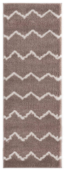 Rugs Vintage Rugs 31" x 86" x 1.2" Beige Microfiber Polyester Runner Rug 1585 HomeRoots