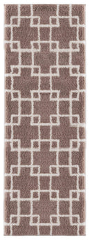 Rugs Vintage Rugs 31" x 86" x 1.2" Beige Microfiber Polyester Runner Rug 1615 HomeRoots