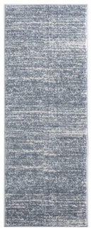 Rugs Vintage Rugs 31" x 86" x 1.2" Blue/Grey Microfiber Polyester Runner Rug 1687 HomeRoots
