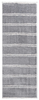 Rugs Vintage Rugs 31" x 86" x 1.2" Grey Microfiber Polyester Runner Rug 1567 HomeRoots