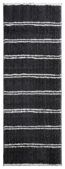 Rugs Vintage Rugs 31" x 86" x 1.2" Smoke Microfiber Polyester Runner Rug 1573 HomeRoots