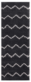 Rugs Vintage Rugs 31" x 86" x 1.2" Smoke Microfiber Polyester Runner Rug 1603 HomeRoots