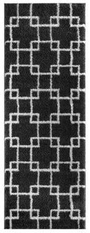 Rugs Vintage Rugs 31" x 86" x 1.2" Smoke Microfiber Polyester Runner Rug 1633 HomeRoots
