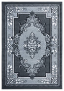 Rugs Vintage Rugs 94" x 126" x 0.53" Grey Olefin/Polypropylene Area Rug 7362 HomeRoots