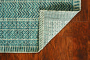 Rugs Vintage Rugs 94" X 130" X 0.'25" Teal Polypropylene Rug 5206 HomeRoots