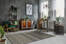 Rugs Vintage Rugs - 94" X 94" X 0.'25" Charcoal Polypropylene Rug HomeRoots