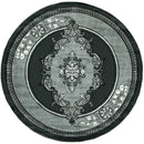 Rugs Vintage Rugs 94" x 94" x 0.53" Grey Olefin/Polypropylene Round Rug 7361 HomeRoots