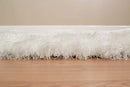 Rugs White Area Rug - 63 x 86" x 2.7" White Polyester Area Rug HomeRoots