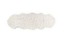 Rugs White Fur Rug - 24" x 72" Stone White, Sheepskin, Faux Fur - Double Rug HomeRoots