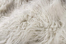 Rugs White Fur Rug - 24" x 72" Stone White, Sheepskin, Faux Fur - Double Rug HomeRoots