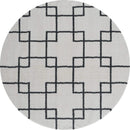 White Rug - 94" x 94" x 1.2" White Microfiber Polyester Round Rug