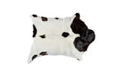 Rugs White Shag Rug - 2" x 3" White And Chocolate Calfskin - Area Rug HomeRoots