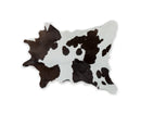 Rugs White Shag Rug - 24" x 36" Chocolate And White Calfskin - Area Rug HomeRoots