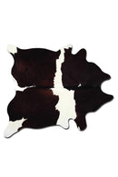 Rugs White Shag Rug - 72" x 84" Chocolate and White, Cowhide - Rug HomeRoots