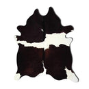 Rugs White Shag Rug - 72" x 84" Chocolate and White, Cowhide - Rug HomeRoots