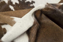 Rugs White Shag Rug - 72" x 84" Taupe and White, Cowhide - Rug HomeRoots