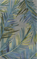 Rugs Wool Area Rugs - 5'3" x 8'3" Wool Grey/Blue Area Rug HomeRoots