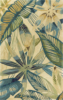 Rugs Wool Area Rugs - 5'3" x 8'3" Wool Ivory/Teal Area Rug HomeRoots