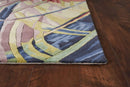 Rugs Wool Area Rugs - 5' x 8' Wool Ivory/Blue Area Rug HomeRoots