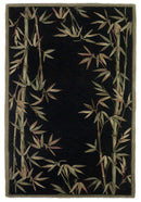 Rugs Wool Area Rugs - 7'9" x 9'6" Wool Black Area Rug HomeRoots