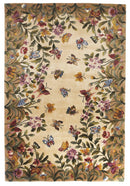 Rugs Wool Rugs - 5'3" x 8'3" Wool Antique Beige Area Rug HomeRoots