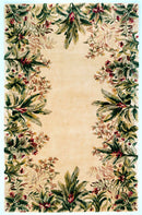Rugs Wool Rugs - 5'3" x 8'3" Wool Ivory Area Rug HomeRoots