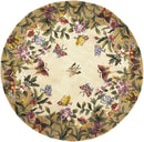 Rugs Wool Rugs - 5'6" Round Wool Antique Beige Area Rug HomeRoots