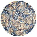 Rugs Wool Rugs - 5'6" Round Wool Blue Area Rug HomeRoots