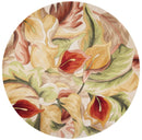 Rugs Wool Rugs 5'6" Round Wool Ivory Area Rug 9721 HomeRoots