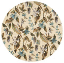 Rugs Wool Rugs - 5'6" Round Wool Ivory/Teal Area Rug HomeRoots