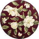 Rugs Wool Rugs - 5'6" Round Wool Red Area Rug HomeRoots