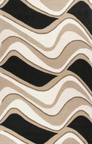 Rugs Wool Rugs 8x10 - 8' x 10'6" Wool Black/Beige Area Rug HomeRoots