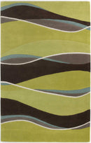 Rugs Wool Rugs 8x10 - 8' x 10'6" Wool Lime/Mocha Area Rug HomeRoots