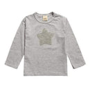 RW-110 Fashion 2017 spring autumn little girls clothes with long sleeves and stripe print with star cotton t-shirts tops tee AExp