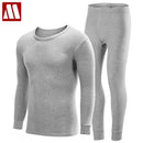 S-XXXXL Men Plus Size thermal underwear sets male winter bottoms plus thick warm round neck undershirts trousers man long johns-Dark Gray-S-JadeMoghul Inc.