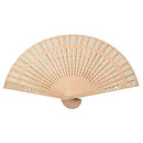 Sandalwood Folding Hand Fan (Pack of 1)-Wedding Parasols Umbrellas & Fans-JadeMoghul Inc.