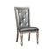 Sarina Contemporary Side Chair, Silver Gray Finish, Set Of 2-Armchairs and Accent Chairs-Silver, Gray-Leather-JadeMoghul Inc.