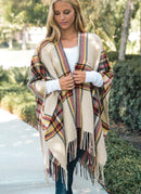 Scarves & Bandanas Saffron Plaid Chic Poncho Purple Lily