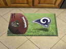 Scraper Mat Outdoor Welcome Mats NFL Los Angeles Rams Scraper Mat 19"x30" Ball FANMATS