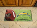 Scraper Mat Welcome Door Mat NFL Los Angeles Chargers Scraper Mat 19"x30" Ball FANMATS