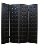 Screens Black Screen 1" x 84" x 84" Black, Faux-leather Screen 4733 HomeRoots