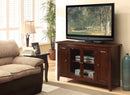 Screens Fireplace Screen Doors - 17" X 52" X 33" Espresso Wood Glass TV Stand for Flat Screen TVs up to 60" HomeRoots