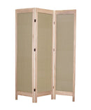 Screens Home Screen - 1" x 48" x 67" Beige, Wood & Fabric - Screen HomeRoots