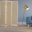 Screens Home Screen - 1" x 48" x 67" Beige, Wood & Fabric - Screen HomeRoots