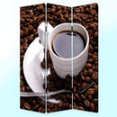 Screens Home Screen - 1" x 48" x 72" Multi-Color, Wood, Canvas Coffee Time - Screen HomeRoots